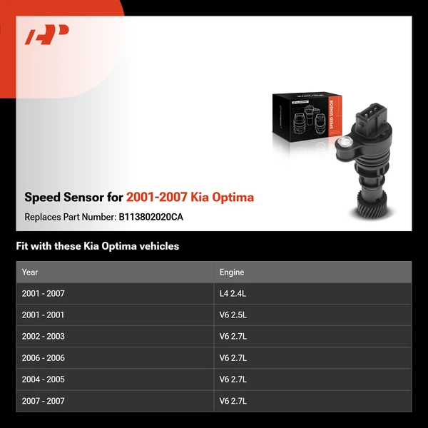 Speed Sensor for 2001-2007 Kia Optima