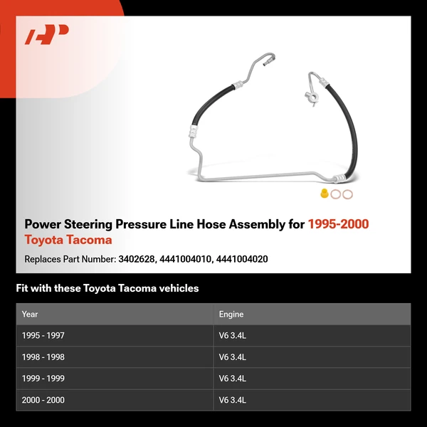 Power Steering Pressure Line Hose Assembly for 1995-2000 Toyota Tacoma