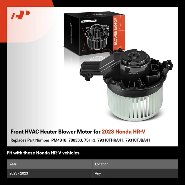 Front HVAC Heater Blower Motor for 2023 Honda HR-V