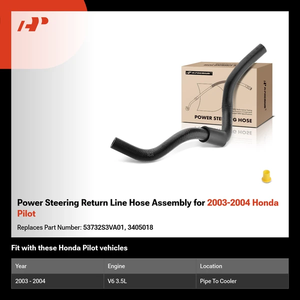 Power Steering Return Line Hose Assembly for 2003-2004 Honda Pilot