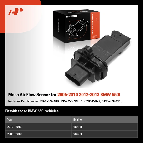 Mass Air Flow Sensor for 2006-2010 2012-2013 BMW 650i