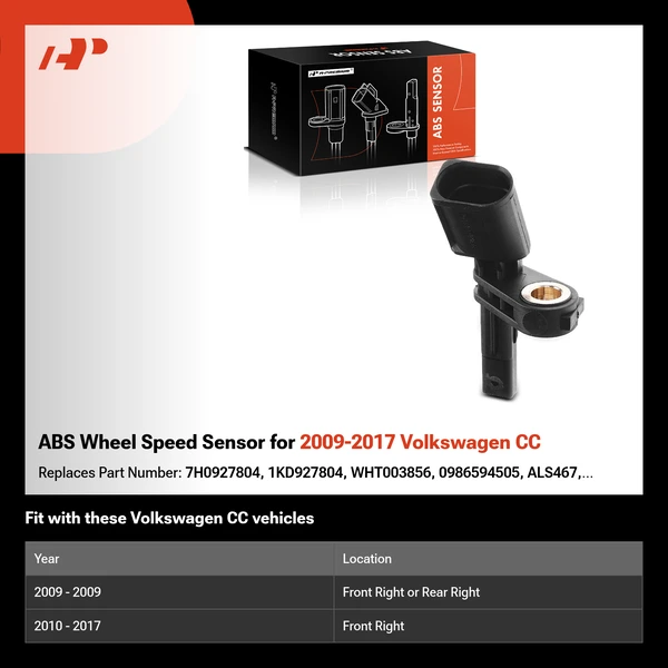 ABS Wheel Speed Sensor for 2009-2017 Volkswagen CC