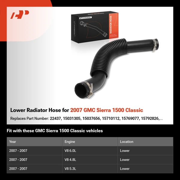 Lower Radiator Hose for 2007 GMC Sierra 1500 Classic