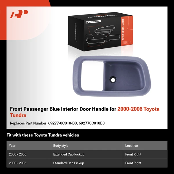 Front Passenger Blue Interior Door Handle for 2000-2006 Toyota Tundra