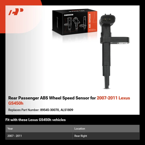 Rear Passenger ABS Wheel Speed Sensor for 2007-2011 Lexus GS450h