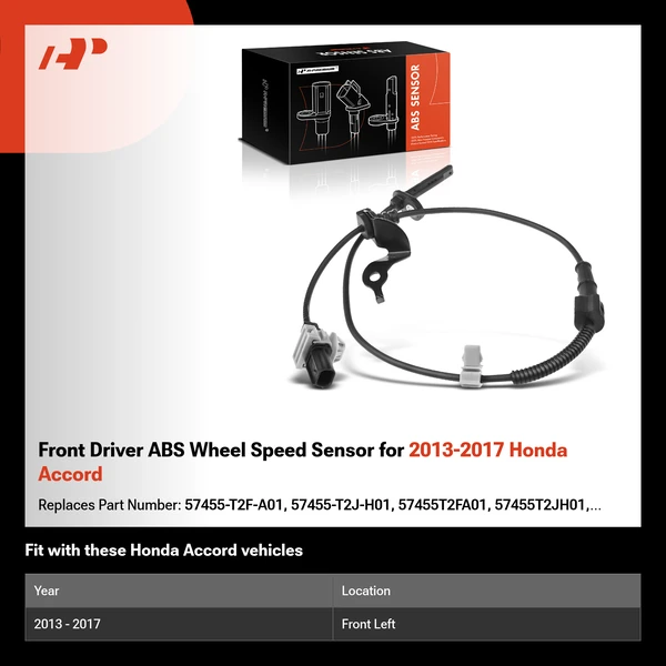 Front Driver ABS Wheel Speed Sensor for 2013-2017 Honda Accord