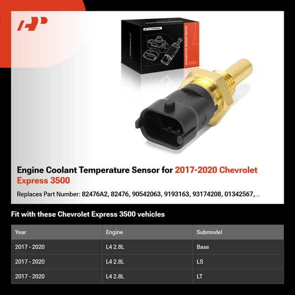 Engine Coolant Temperature Sensor for 2017-2020 Chevrolet Express 3500