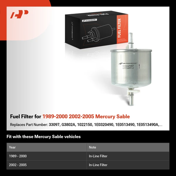Fuel Filter for 1989-2000 2002-2005 Mercury Sable