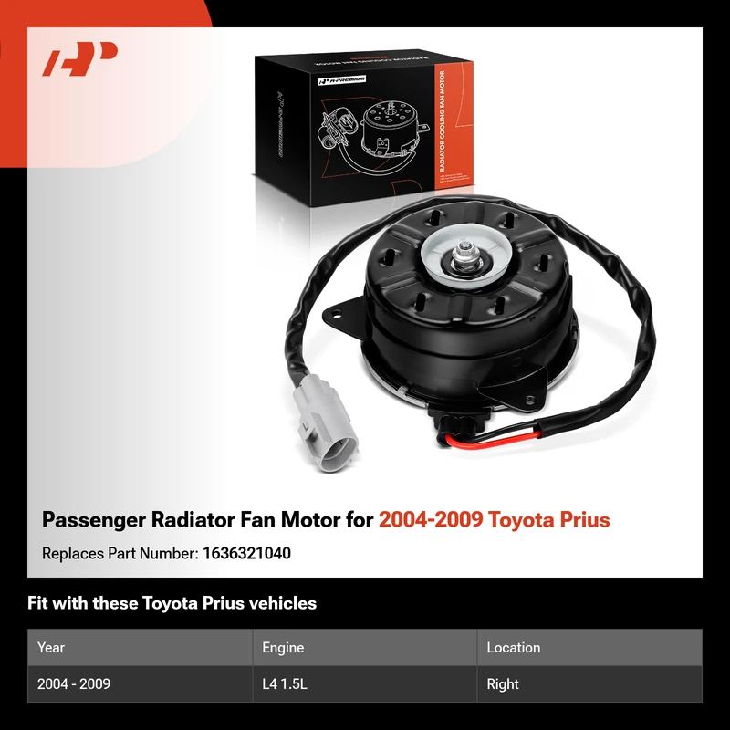 Passenger Radiator Fan Motor for 2004-2009 Toyota Prius