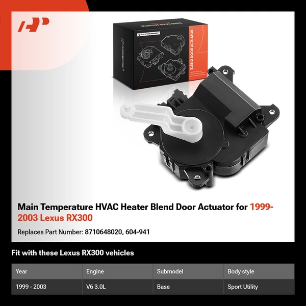 Main Temperature HVAC Heater Blend Door Actuator for 1999-2003 Lexus RX300