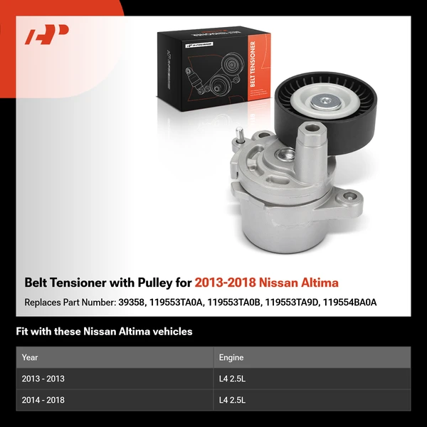 Belt Tensioner with Pulley for 2013-2018 Nissan Altima