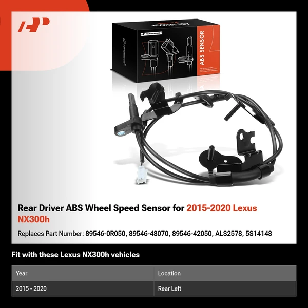 Rear Driver ABS Wheel Speed Sensor for 2015-2020 Lexus NX300h