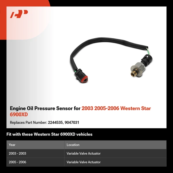 Engine Oil Pressure Sensor for 2003 2005-2006 Western Star 6900XD