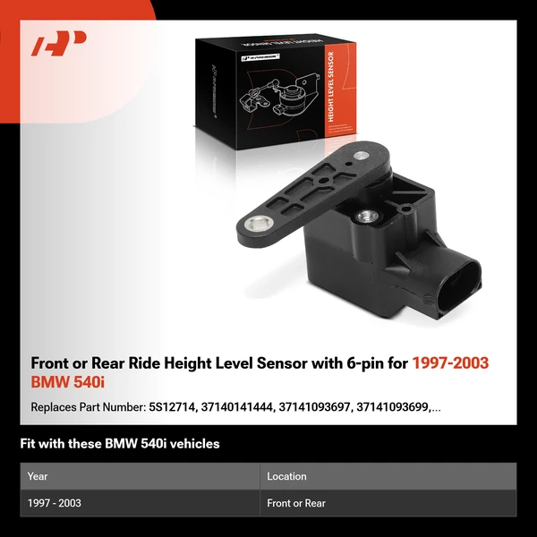 Front or Rear Ride Height Level Sensor with 6-pin for 1997-2003 BMW 540i