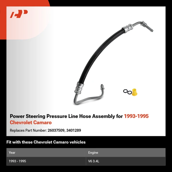 Power Steering Pressure Line Hose Assembly for 1993-1995 Chevrolet Camaro