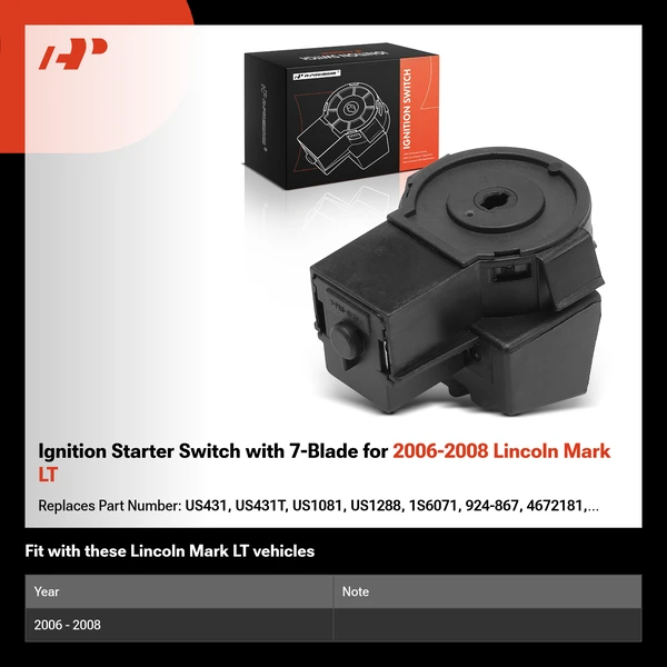 Ignition Starter Switch with 7-Blade for 2006-2008 Lincoln Mark LT