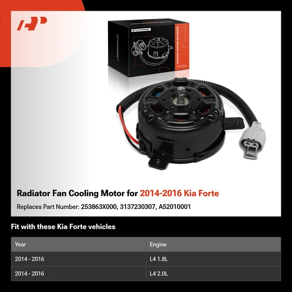 Radiator Fan Cooling Motor for 2014-2016 Kia Forte