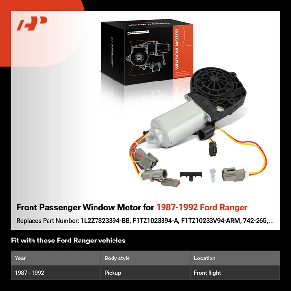 Front Passenger Window Motor for 1987-1992 Ford Ranger