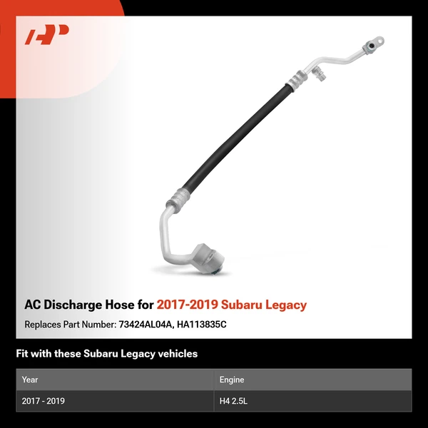 AC Discharge Hose for 2017-2019 Subaru Legacy