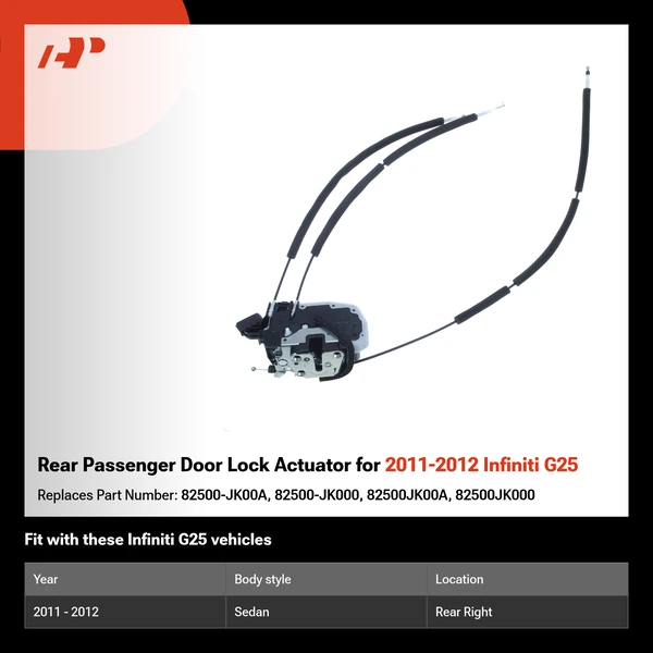 Rear Passenger Door Lock Actuator for 2011-2012 Infiniti G25