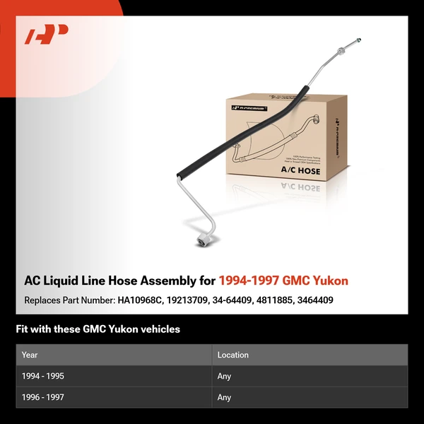 AC Liquid Line Hose Assembly for 1994-1997 GMC Yukon