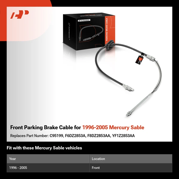 Front Parking Brake Cable for 1996-2005 Mercury Sable