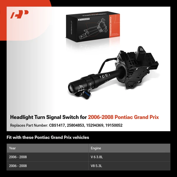 Headlight Turn Signal Switch for 2006-2008 Pontiac Grand Prix