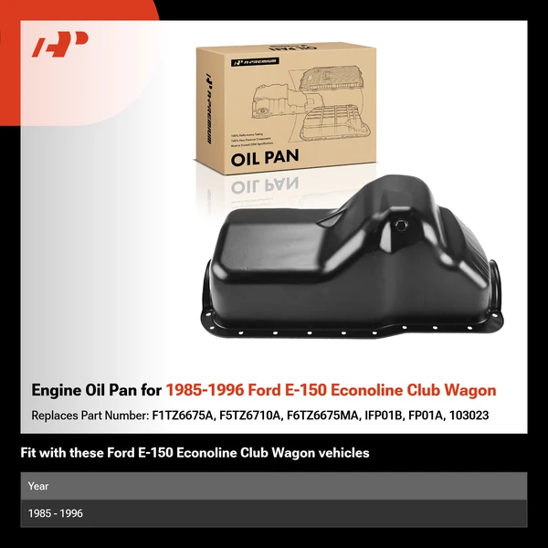 Engine Oil Pan for 1985-1996 Ford E-150 Econoline Club Wagon