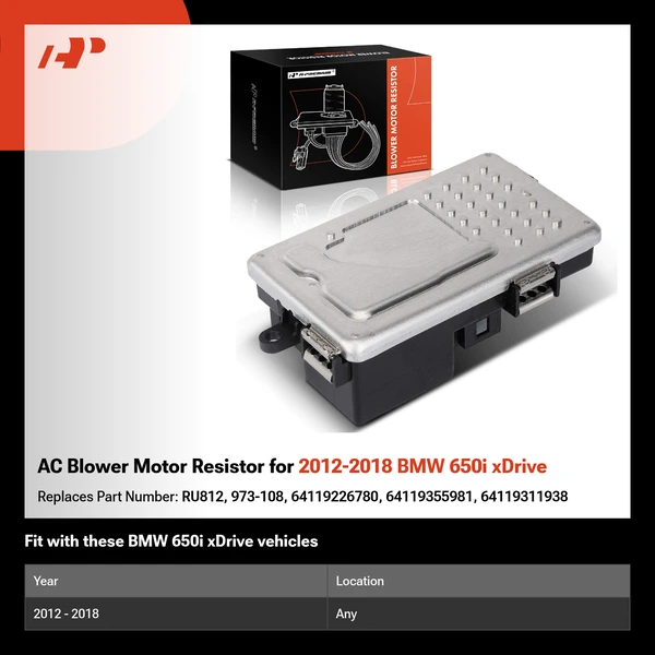 AC Blower Motor Resistor for 2012-2018 BMW 650i xDrive