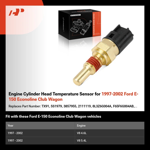 Engine Cylinder Head Temperature Sensor for 1997-2002 Ford E-150 Econoline Club Wagon