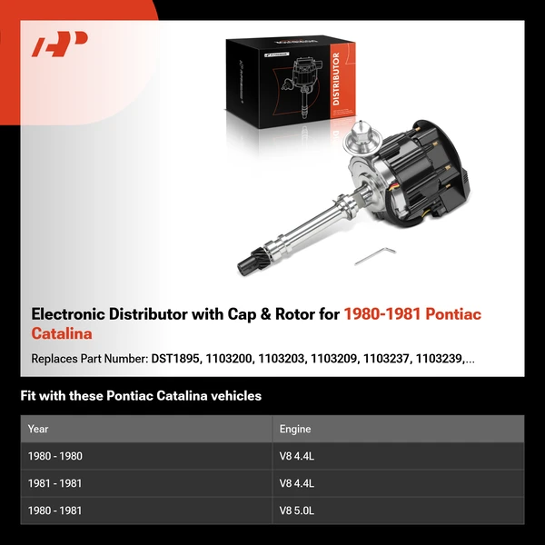 Electronic Distributor with Cap & Rotor for 1980-1981 Pontiac Catalina