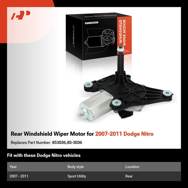 Rear Windshield Wiper Motor for 2007-2011 Dodge Nitro