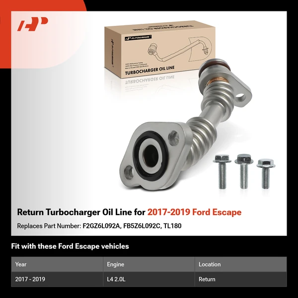 Return Turbocharger Oil Line for 2017-2019 Ford Escape