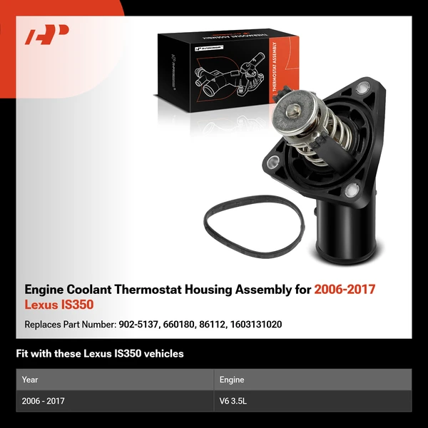 Engine Coolant Thermostat Housing Assembly for 2006-2017 Lexus IS350