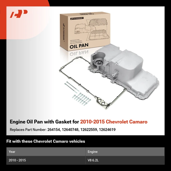 Engine Oil Pan with Gasket for 2010-2015 Chevrolet Camaro