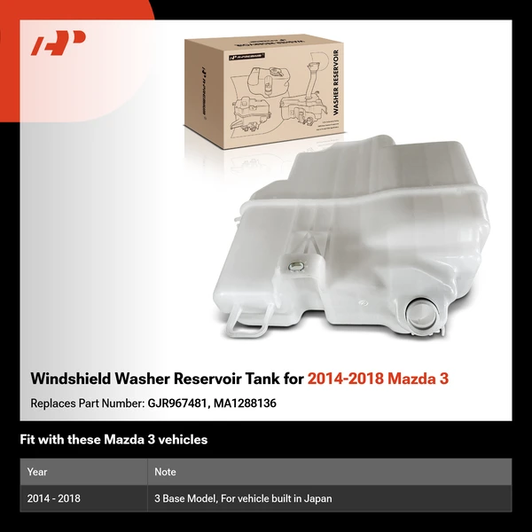 Windshield Washer Reservoir Tank for 2014-2018 Mazda 3