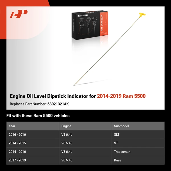 Engine Oil Level Dipstick Indicator for 2014-2019 Ram 5500