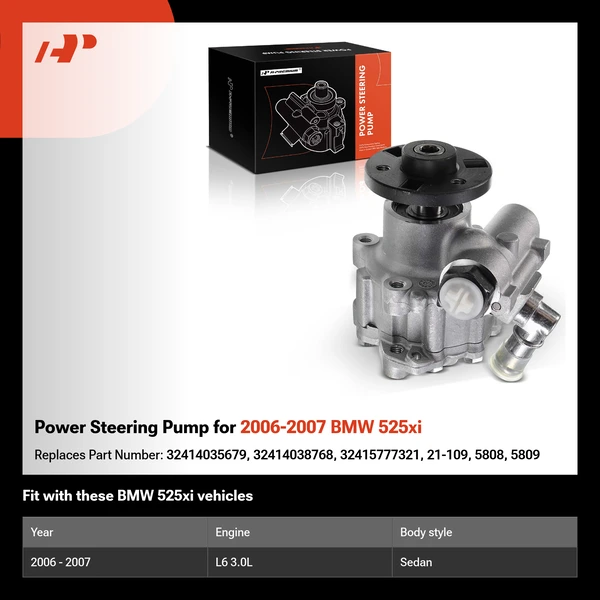 Power Steering Pump for 2006-2007 BMW 525xi