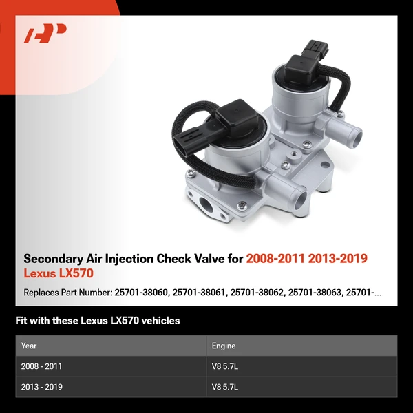 Secondary Air Injection Check Valve for 2008-2011 2013-2019 Lexus LX570