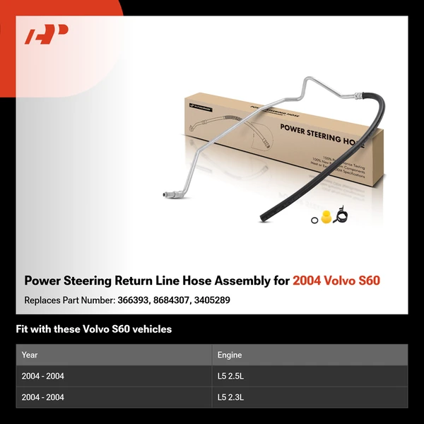Power Steering Return Line Hose Assembly for 2004 Volvo S60