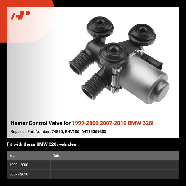 Heater Control Valve for 1999-2000 2007-2010 BMW 328i