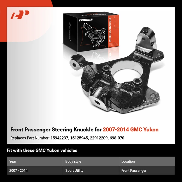 Front Passenger Steering Knuckle for 2007-2014 GMC Yukon