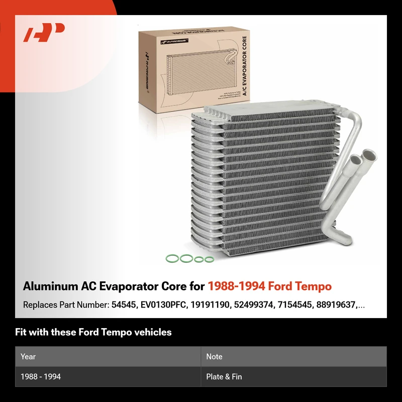 Aluminum AC Evaporator Core for 1988-1994 Ford Tempo