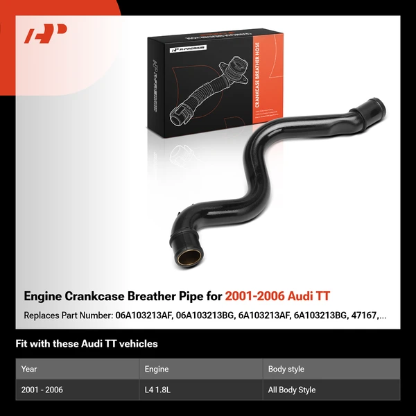 Engine Crankcase Breather Pipe for 2001-2006 Audi TT