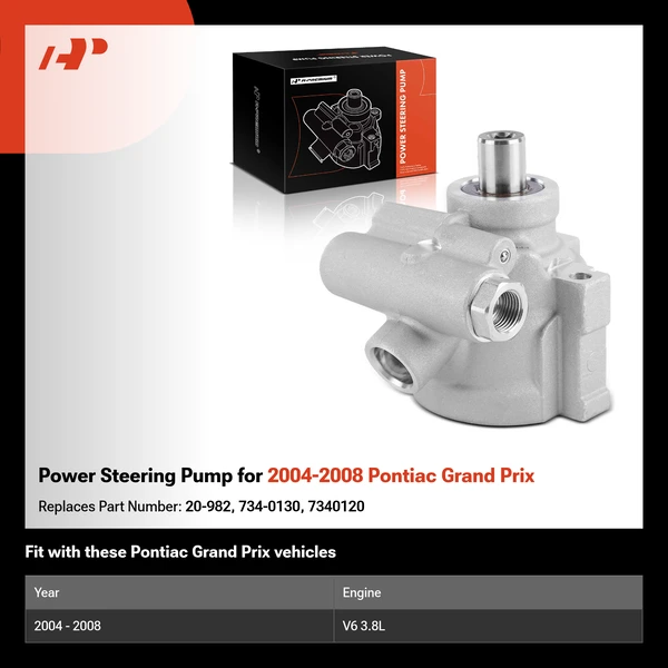 Power Steering Pump for 2004-2008 Pontiac Grand Prix