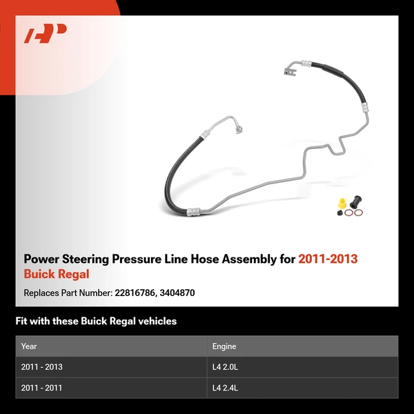 Power Steering Pressure Line Hose Assembly for 2011-2013 Buick Regal