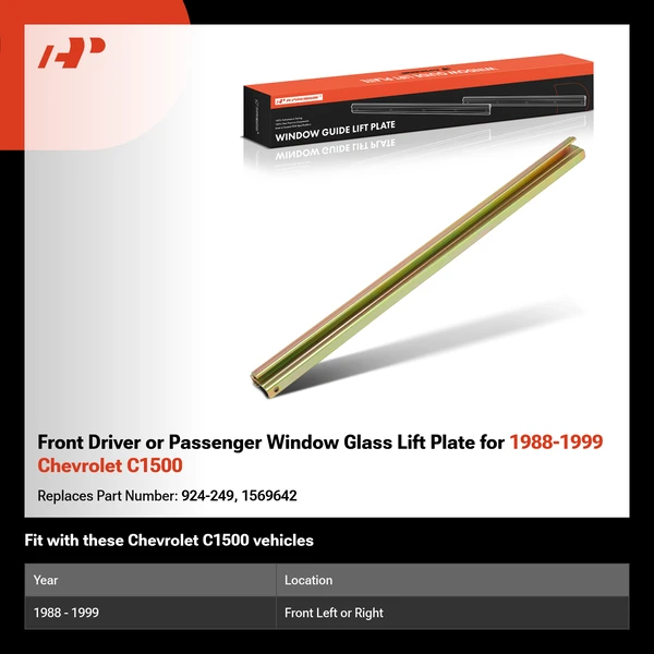 Front Driver or Passenger Window Glass Lift Plate for 1988-1999 Chevrolet C1500