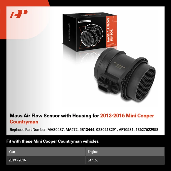 Mass Air Flow Sensor with Housing for 2013-2016 Mini Cooper Countryman