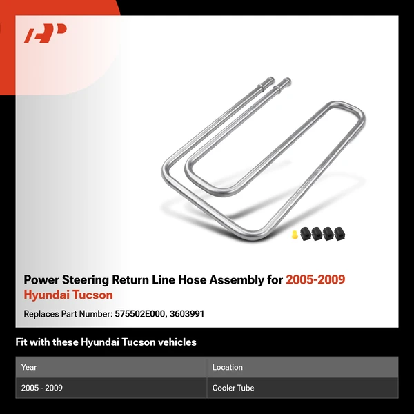 Power Steering Return Line Hose Assembly for 2005-2009 Hyundai Tucson