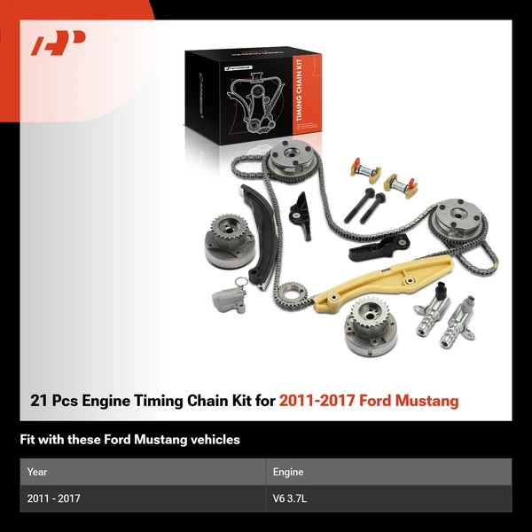 21 Pcs Engine Timing Chain Kit for 2011-2017 Ford Mustang
